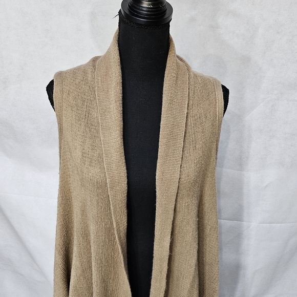 Fringe Knit Brown 100% Acrylic Open Front Trench Cardigan Size OS - Picture 5 of 7